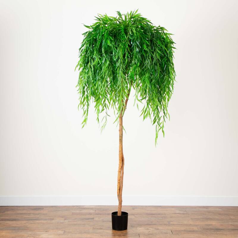 Potted Willow Artificial Tree - 8' - Green