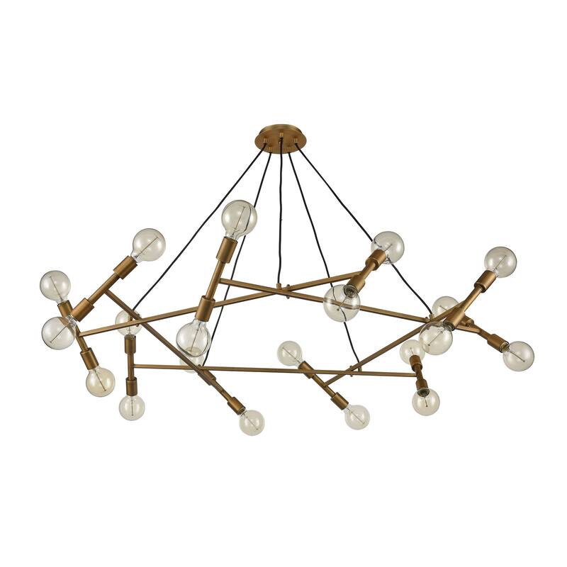 Elk Home Guesting Antique Brass Metal 20 Light Chandelier