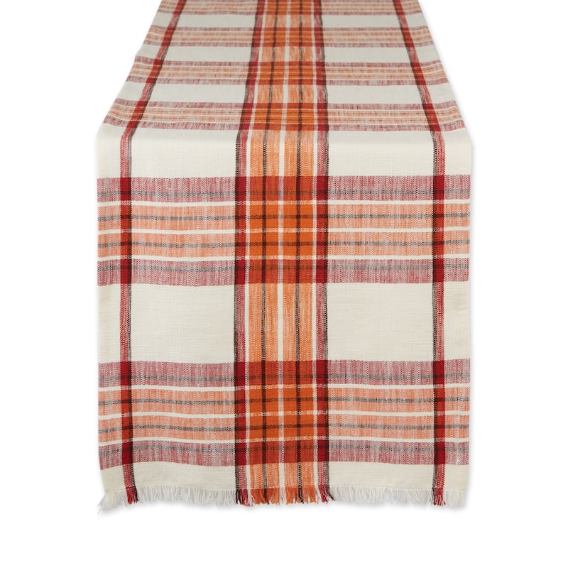 DII Pumpkin Spice Plaid Table Runner 14x108" - Table Runner, 14x108"