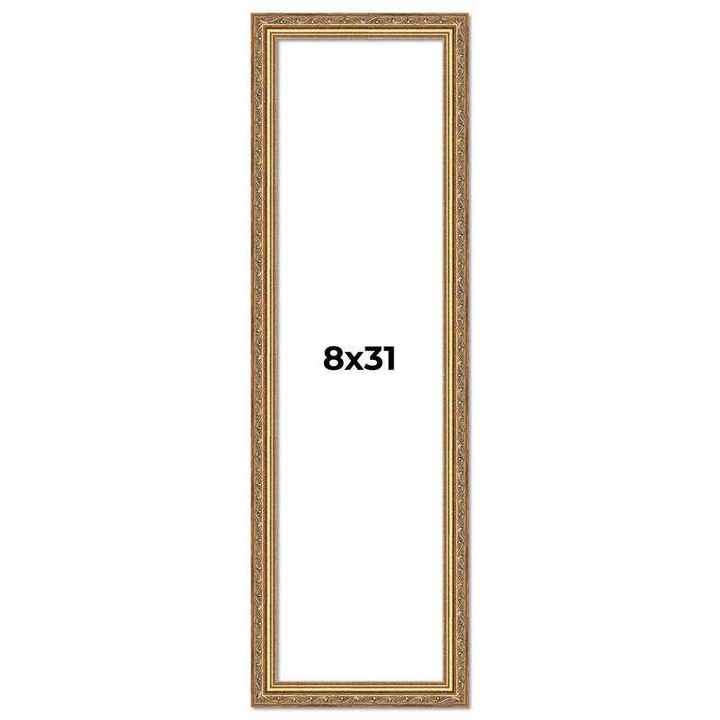 8x31 Frame Red Solid Wood Picture Frame Width 1.75 Inches | Interior Frame Depth 1 13/16 Inches