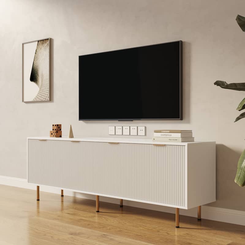 Modern TV Stand for TVs Up to 80" with Large Storage Cabinet