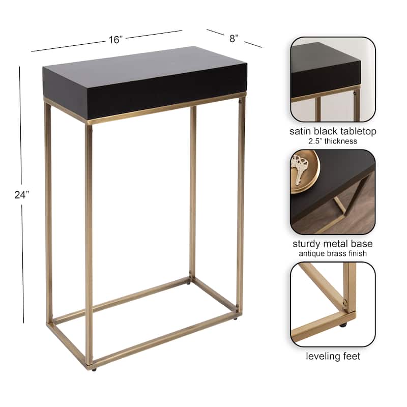 Kate and Laurel Karlsen Wood and Metal Slim Side Table
