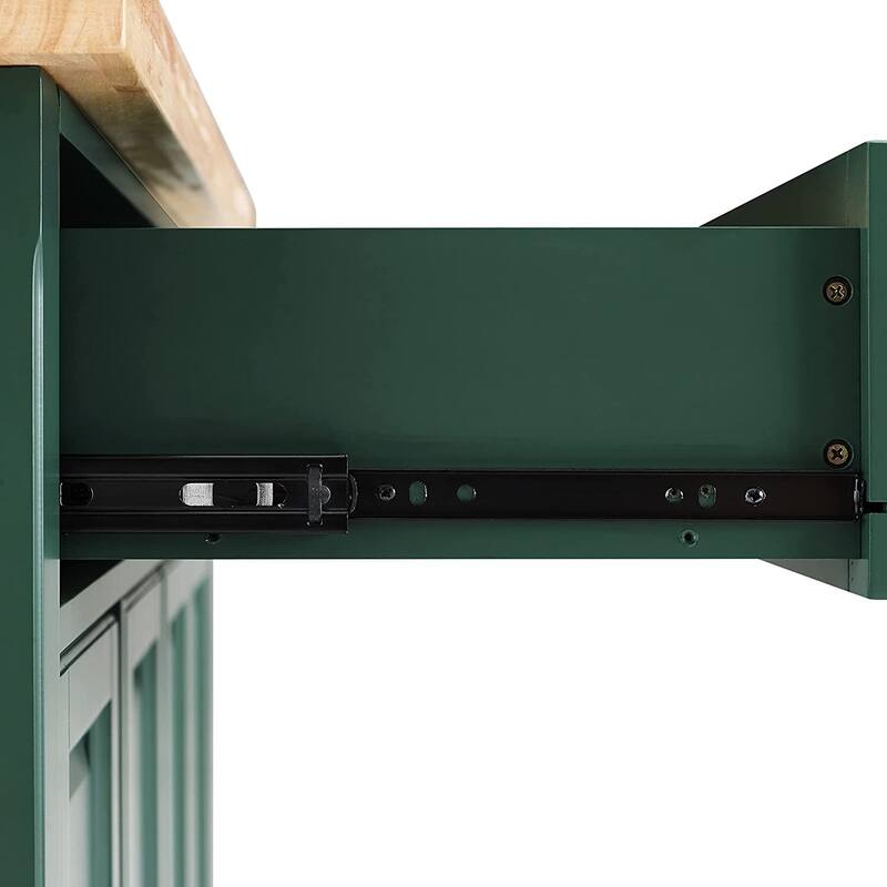 Kitchen Island Cart with Storage & Wheels - Rolling Kitchen Workstation for Food Prep & Serving