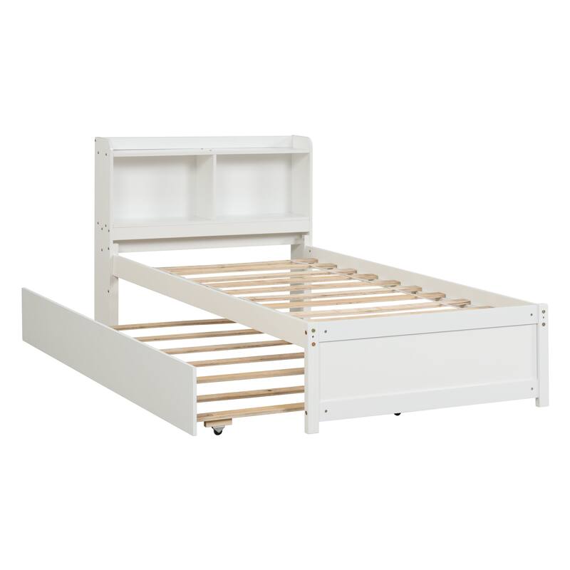 win Bed with Trundle and Bookcase