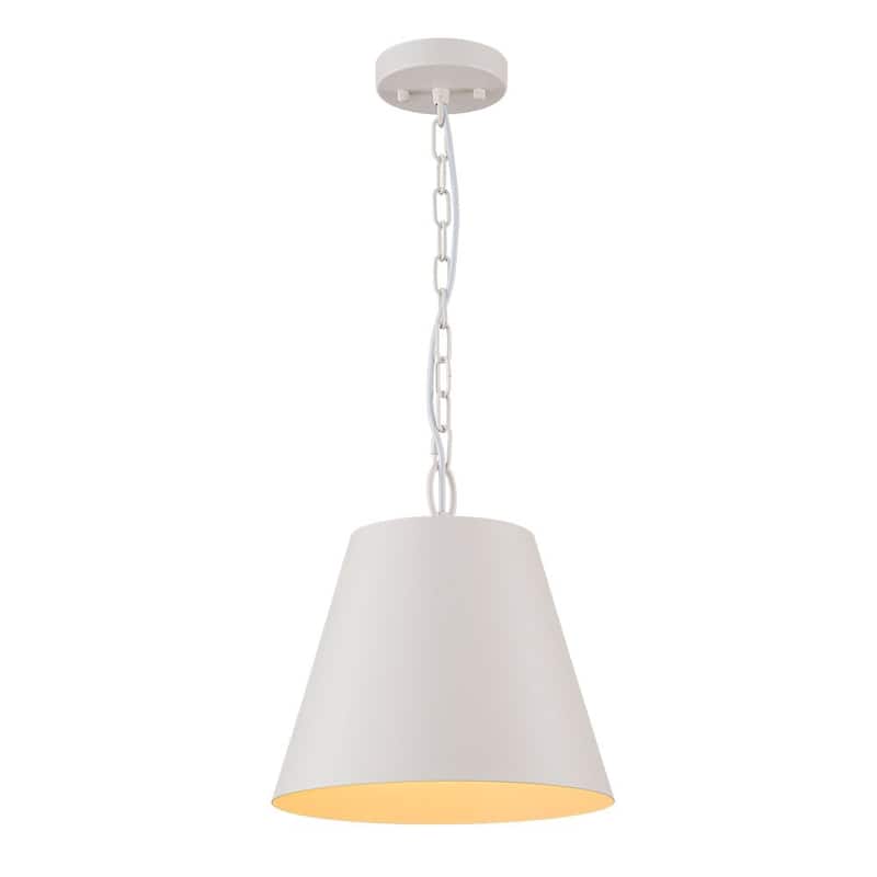 Modern Danish 1-Light White Conical Iron Kitchen Pendant Light