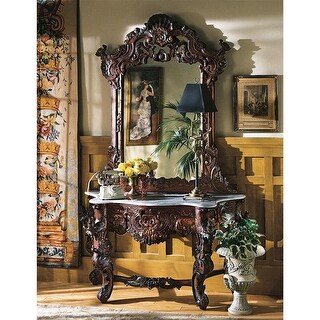 Design Toscano Hapsburg Mirror and Marble Topped Console Table