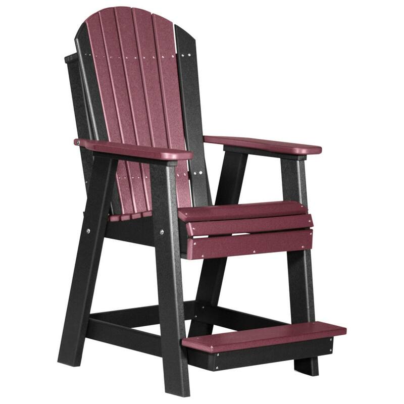 Poly Lumber Adirondack Balcony Chair - Cherrywood & Black