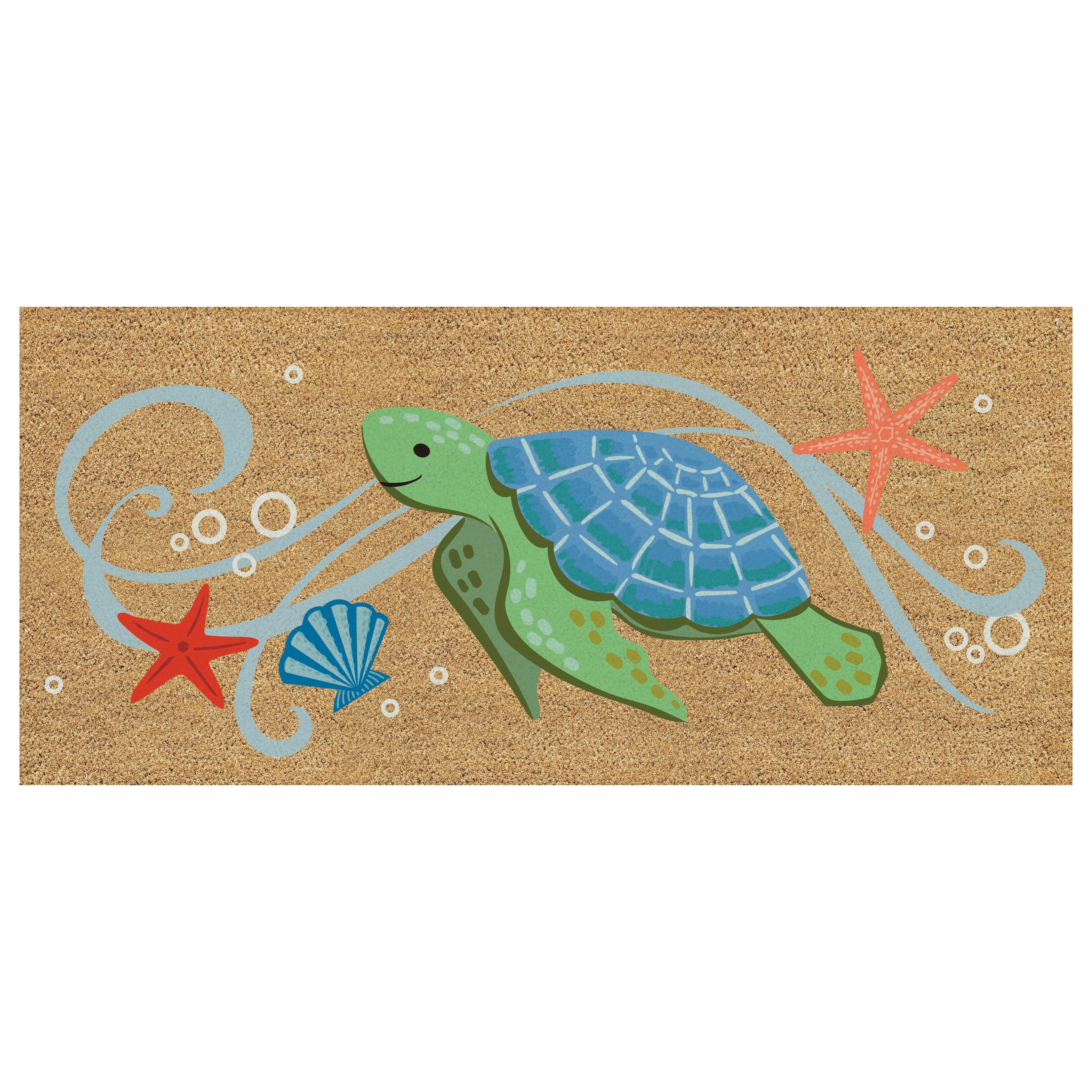 Sea Turtle Flocked Coir Sassafras Switch Door Mat - 22" x 10"