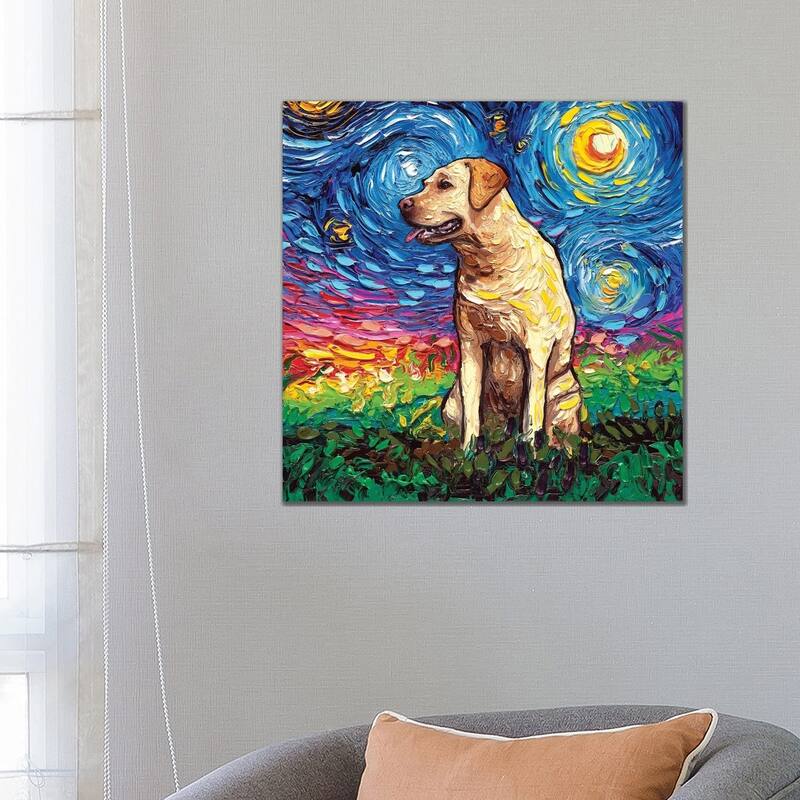 iCanvas "Yellow Labrador Night II" by Aja Trier Canvas Print - 26x26x1.5