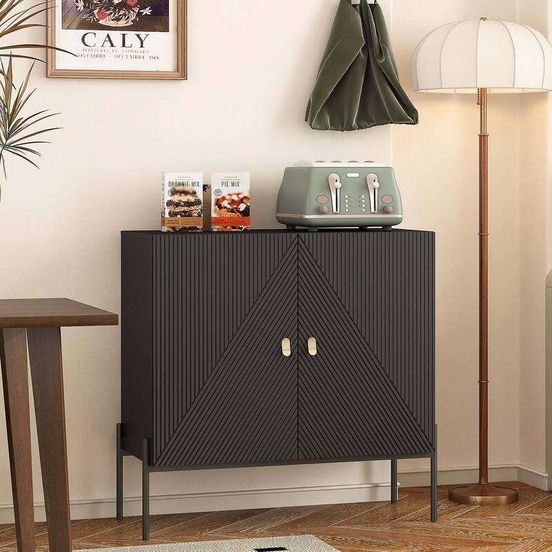 Home Coffee Bar Cabinet with Wine Rack Sideboard/Buffet - 2 Doors