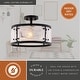 preview thumbnail 7 of 8, Vaxcel Lighting C0333 Wilder 3 Light 13" Wide Semi-Flush Drum Ceiling