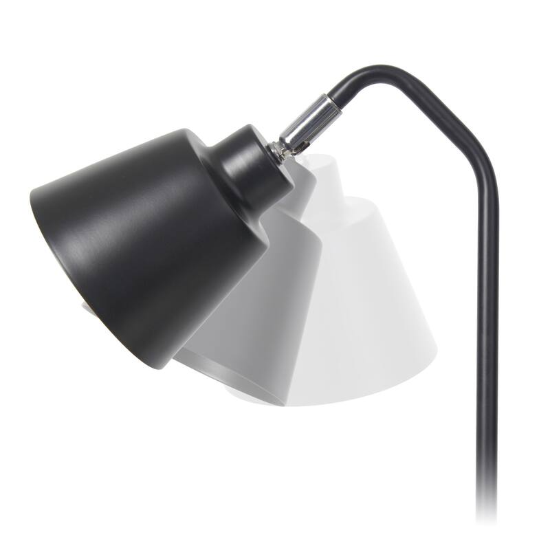 Angled Arm Desk Lamp with Adjustable Cone Shade - 16" - Black