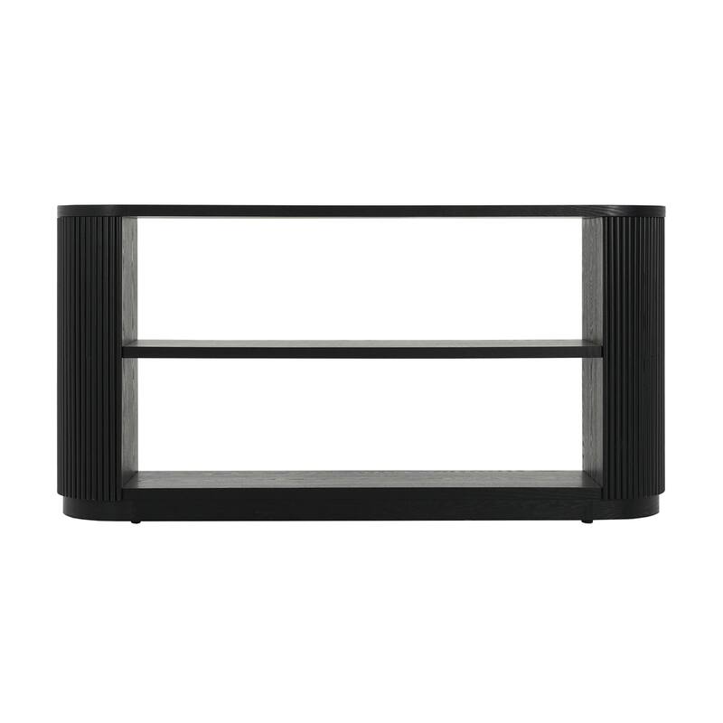 Multi-Functional Hallway Table with Open Shelf & Elegant Wood Grain for Living Room