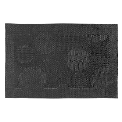 Vinyl Placemat (Bubbles) (Black) - Set of 12