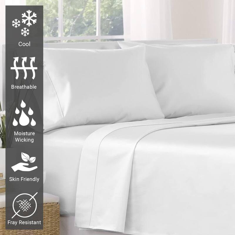 Lavish Touch 400 TC 100 % Cotton Flat Sheet Only 1 Pc with Stylish 4" Hem
