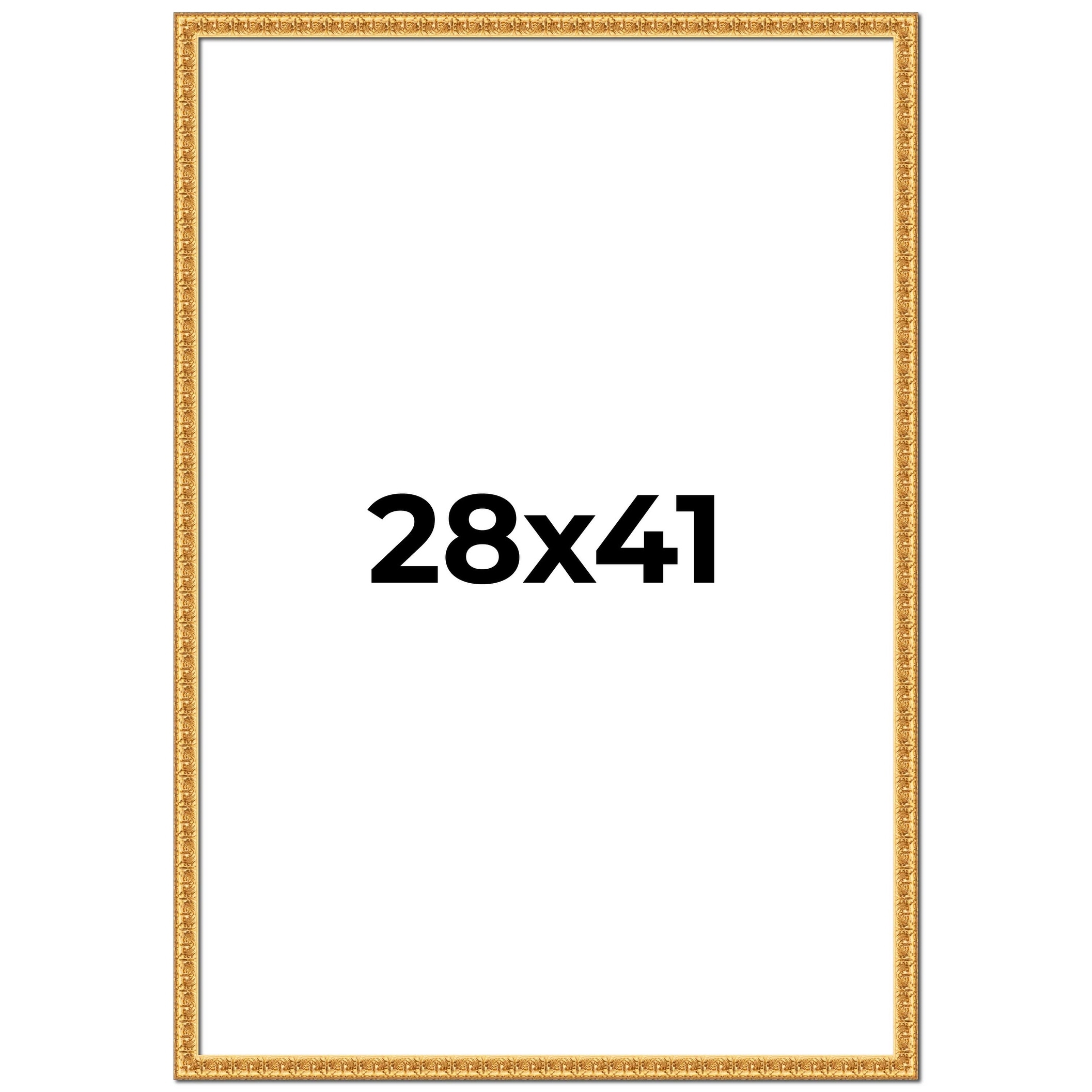 28x41 Frame Gold Real Wood Picture Frame Width 1 inches | Interior