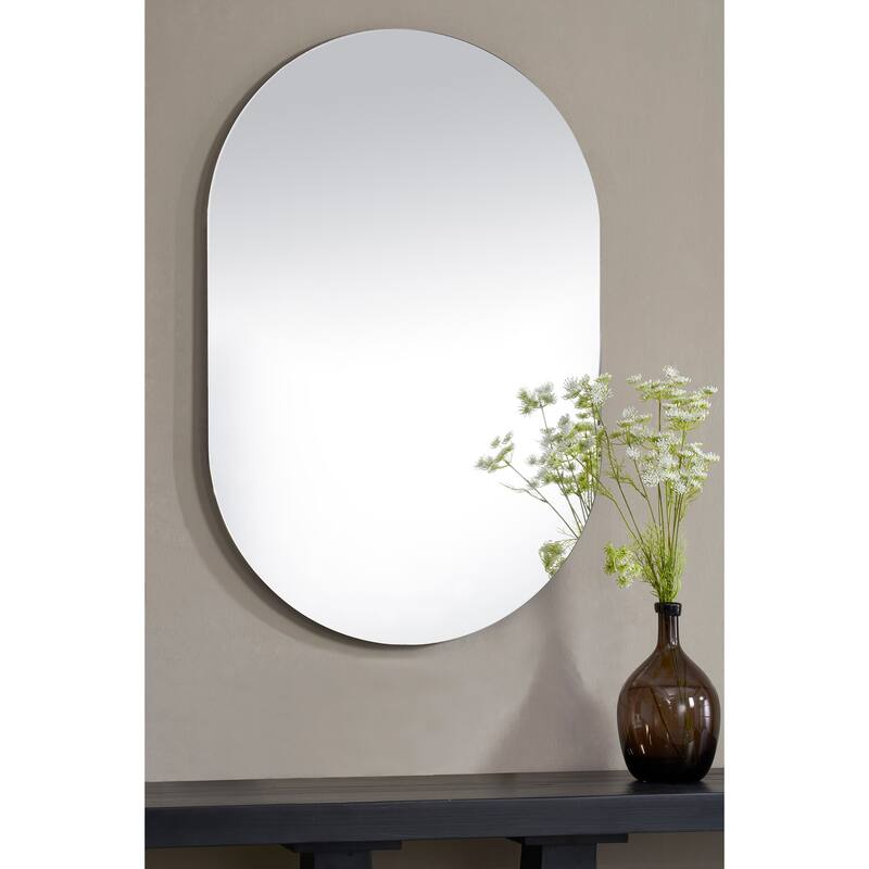 2-Way Hanging Oval Vanity Mirror - 40" - Silver