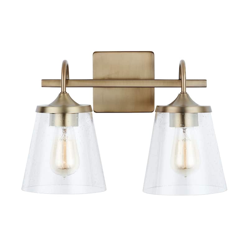 Jayne 2-light Bath/ Vanity Fixture w/ Clear Seeded Glass
