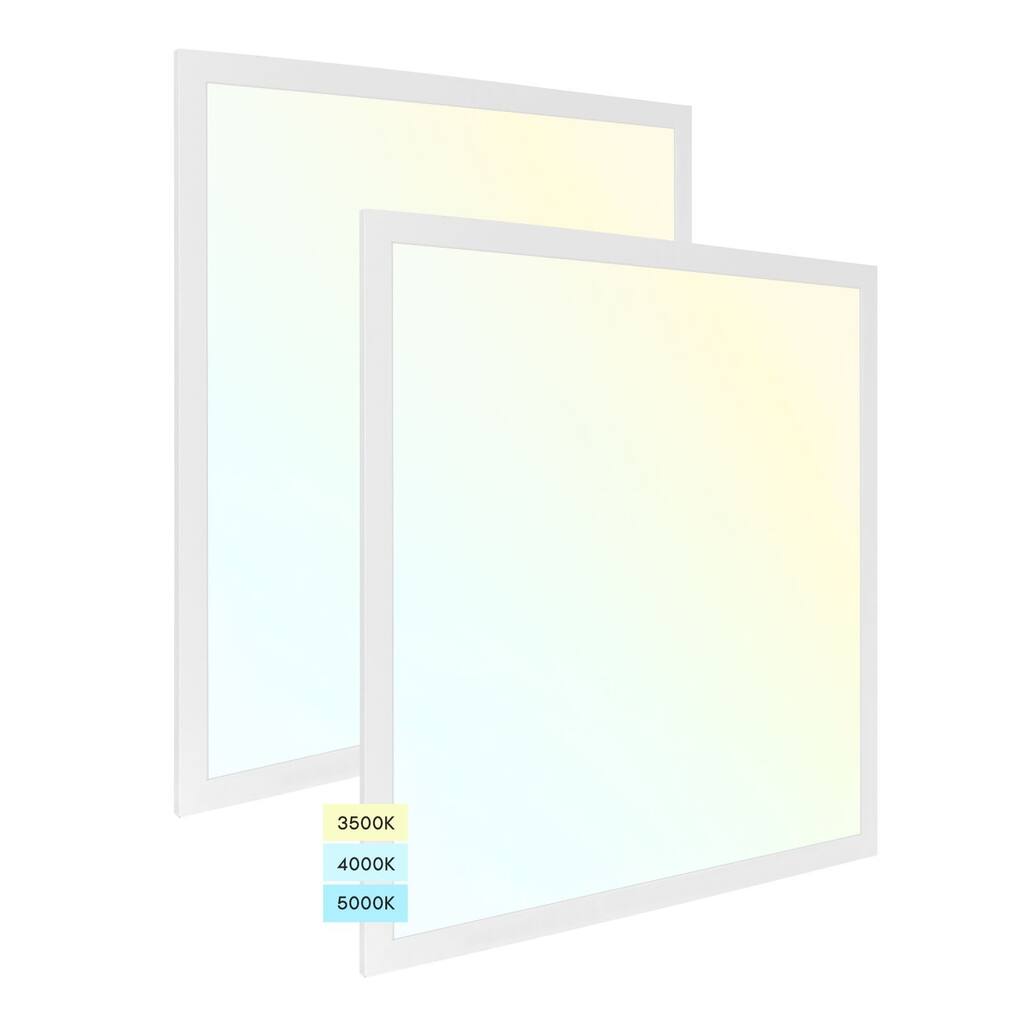 Luxrite 2x2 FT LED Flat Panel Lights, 40W, 3 Color Selectable 3500K ...