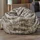 preview thumbnail 21 of 19, Warrin Furry Glam Faux Fur 3 Ft. Bean Bag by Christopher Knight Home white + grey streaks