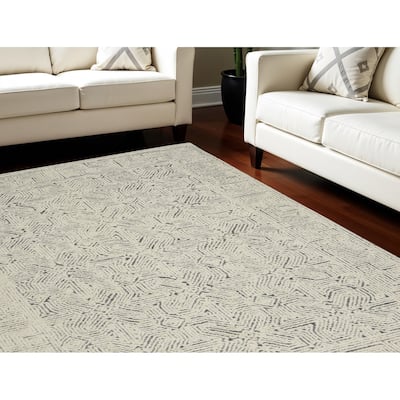 Duruq Power Loomed Abstract Modern Soft Area Rug By HomeRoots