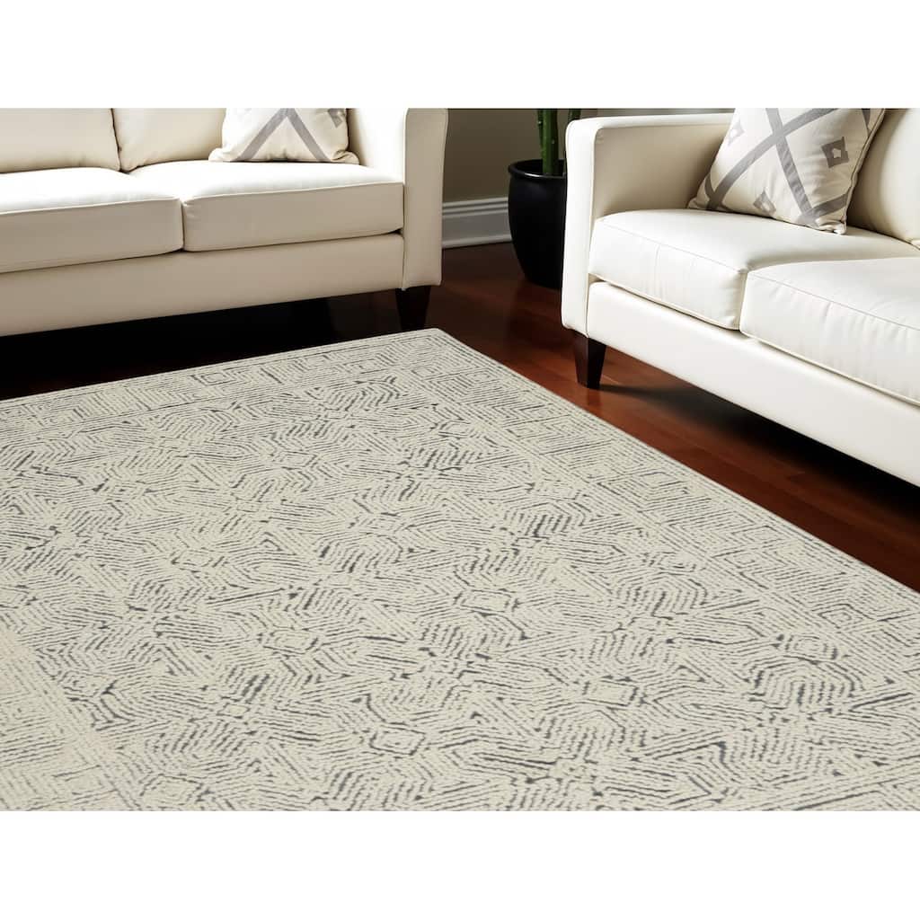 Duruq Power Loomed Abstract Modern Soft Area Rug By HomeRoots