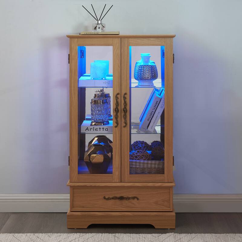Exquisite Lighted Display Cabinet with Multiple Features for Stylish Storage