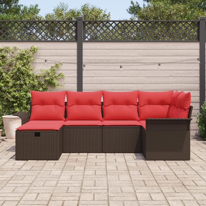 vidaXL 6/7 Piece Garden Sofa Set with Cushions - 95.5×52.2×27.2