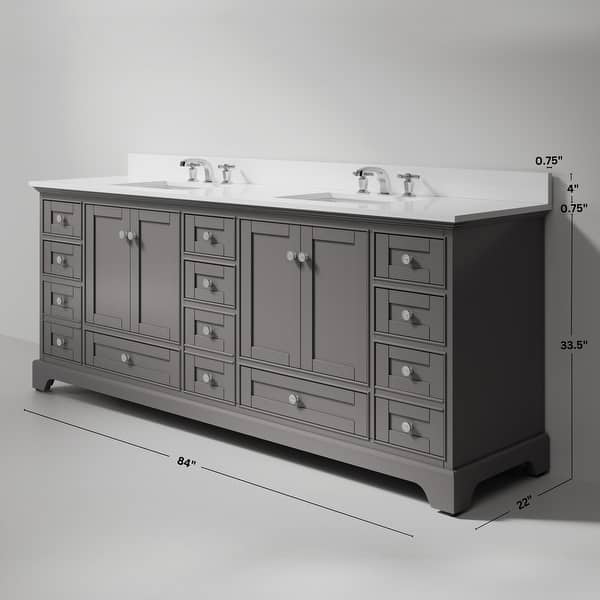 dimension image slide 8 of 25, Ancerre Designs Audrey Bathroom Vanity Set