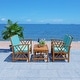 preview thumbnail 53 of 117, SAFAVIEH Fontana 4-piece Acacia Solid Wood Outdoor Conversation Patio Set