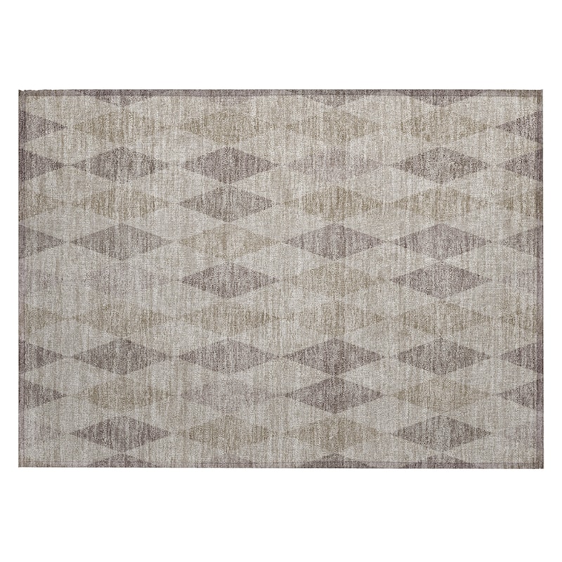 Machine Washable Indoor/ Outdoor Argyle Chantille Rug