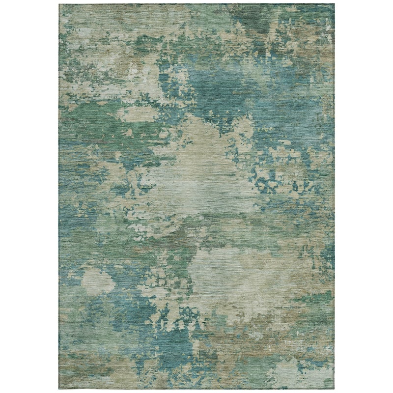 HomeRoots Abstract Transitional Rectangle Outdoor Rug - 8' X 10'