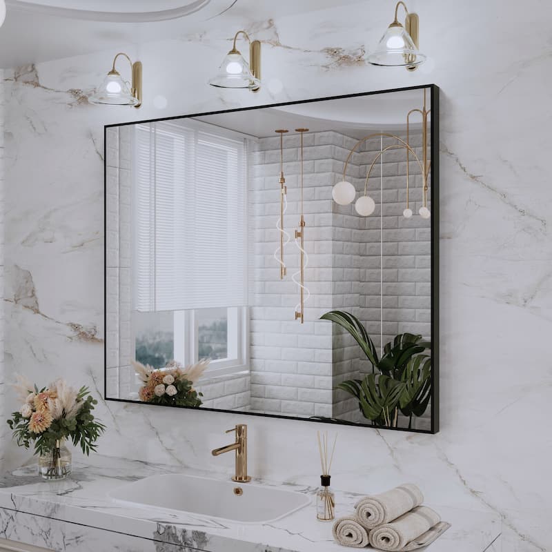 QuivaraView Wall Mounted Aluminum Frame Bathroom Vanity Mirror