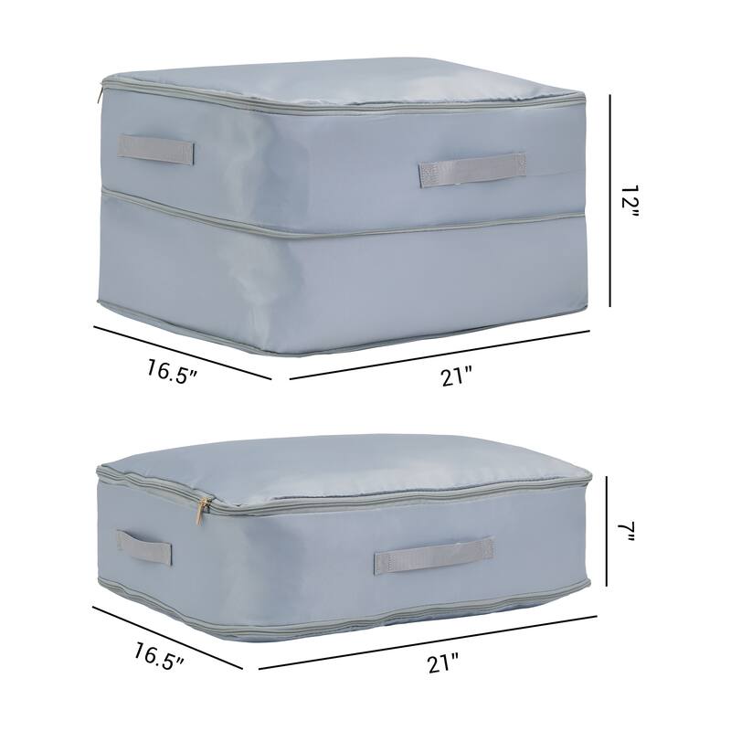 1 Pack Foldable Clothes Storage, Storage Bags, Moving Bags for Organizing Clothing, Storage Containers with Handles - Gray - 21*16.5*12in