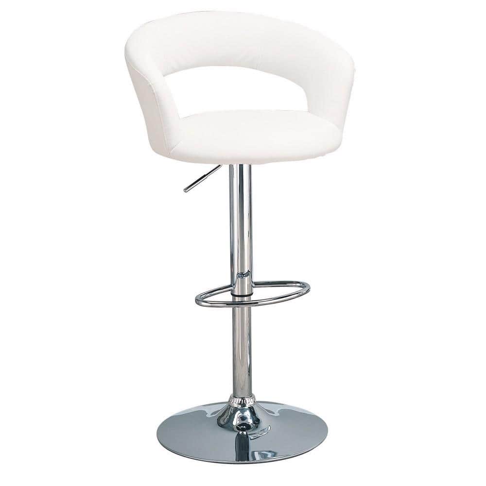 Contemporary Faux Leather Bar Stool, White - 40 H x 23.5 W x 22 L Inches
