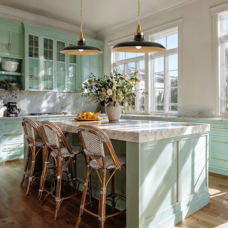 Raven Black Modern Pendant Light - Metal Matte Black, Brass Dome Light Fixture For Modern, Scandinavian, Minimalist Room Decor