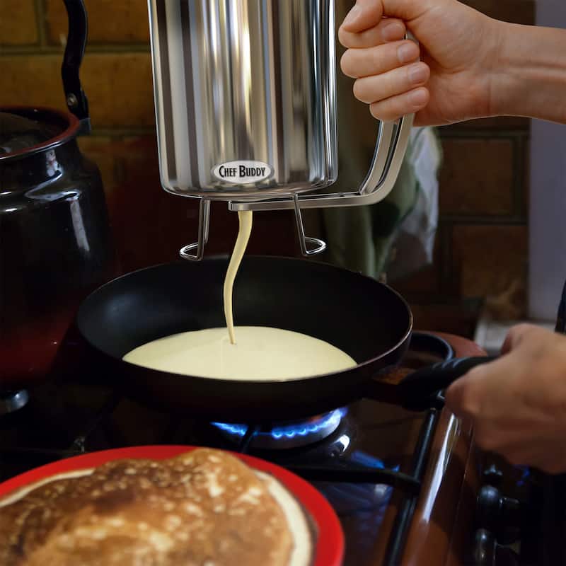 Pancake Batter Dispenser - Gourmet Stainless-Steel Pourer - No Drip Dispenser by Chef Buddy