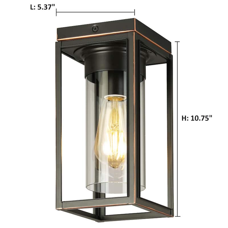 Shimik Oil-rubbed Bronze Outdoor Flush Mount Ceiling Light by Havenside Home