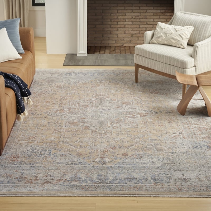 Nineb Power Loomed Distressed with Fringe Area Rug By HomeRoots - 8' x 10'