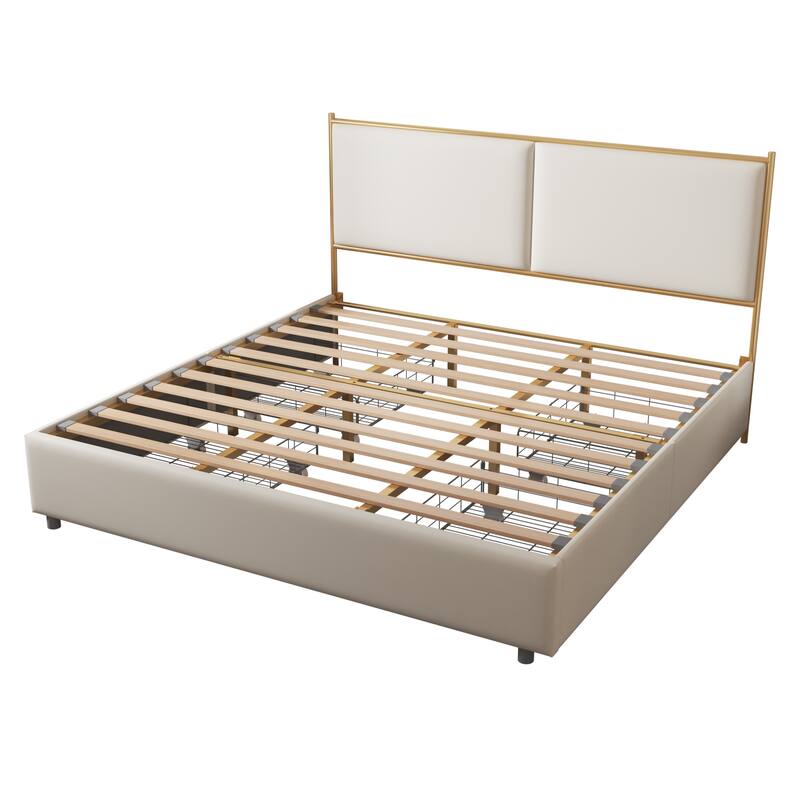 Classic Metal Platform bed with Four drawers