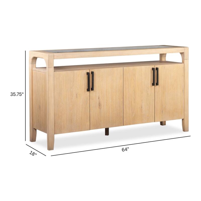 Magnussen Home Somerset Butternut Sideboard - 64''W x 18''D x 35.75''H