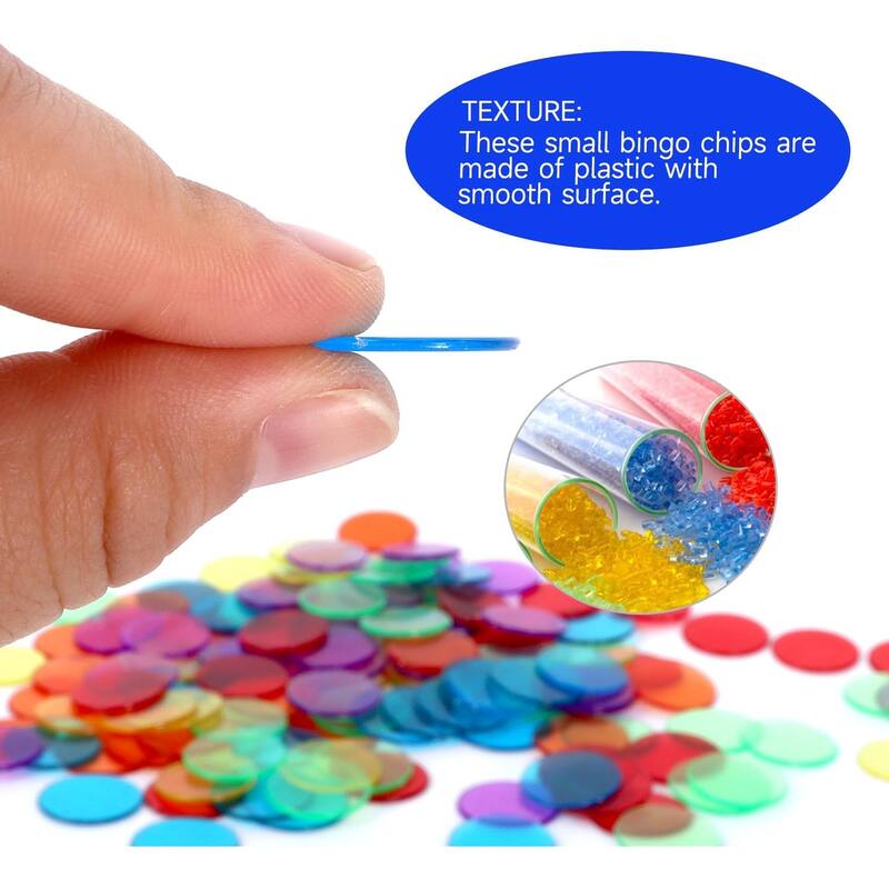 GSE™ 500-Pack 3/4-inch Plastic Bingo Chips for Bingo Game, Counting, Sorting, Science, Educational Markers
