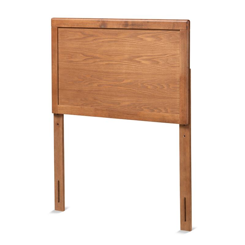 Raya Mid-Century Modern Walnut Brown Finished Wood Twin Size Headboard - Walnut