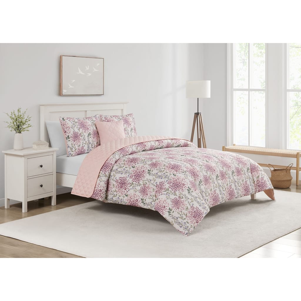Margot Mauve 5 Piece Comforter/Quilt Set