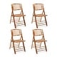 preview thumbnail 1 of 5, VINGLI Rattan Bamboo Dining Chair Folding Chair for Outdoor Indoor Set of 4
