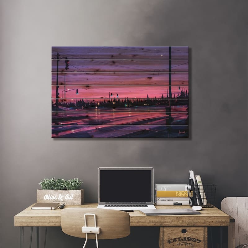 7 P.M. Print On Wood by Alena Aenami - Multi-Color