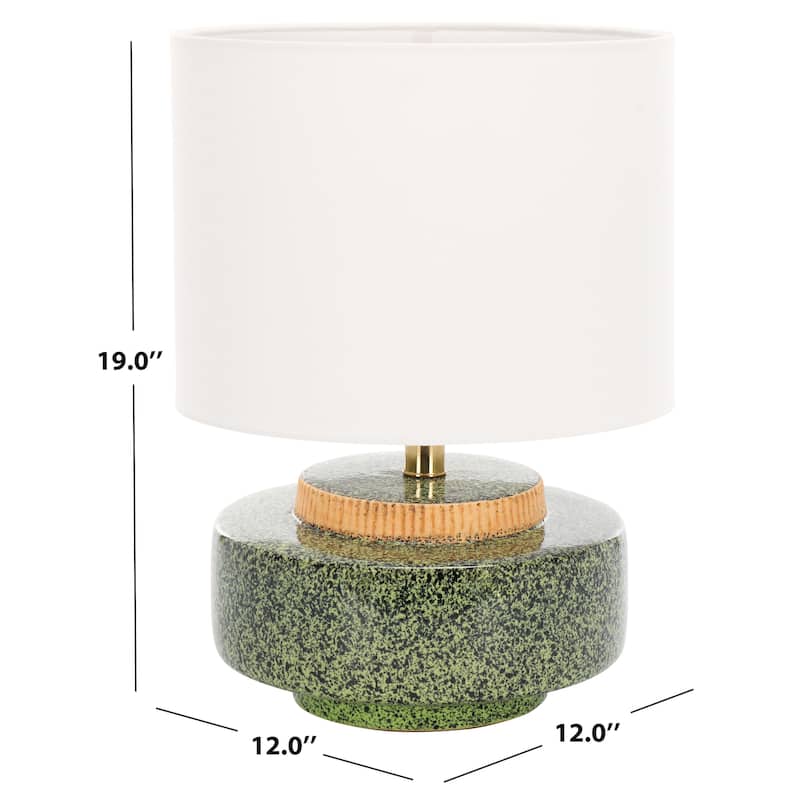 SAFAVIEH Lighting Chels Table Lamp 19-Inch Glazed Ceramic Base - 12"W x 12"D x 19"H
