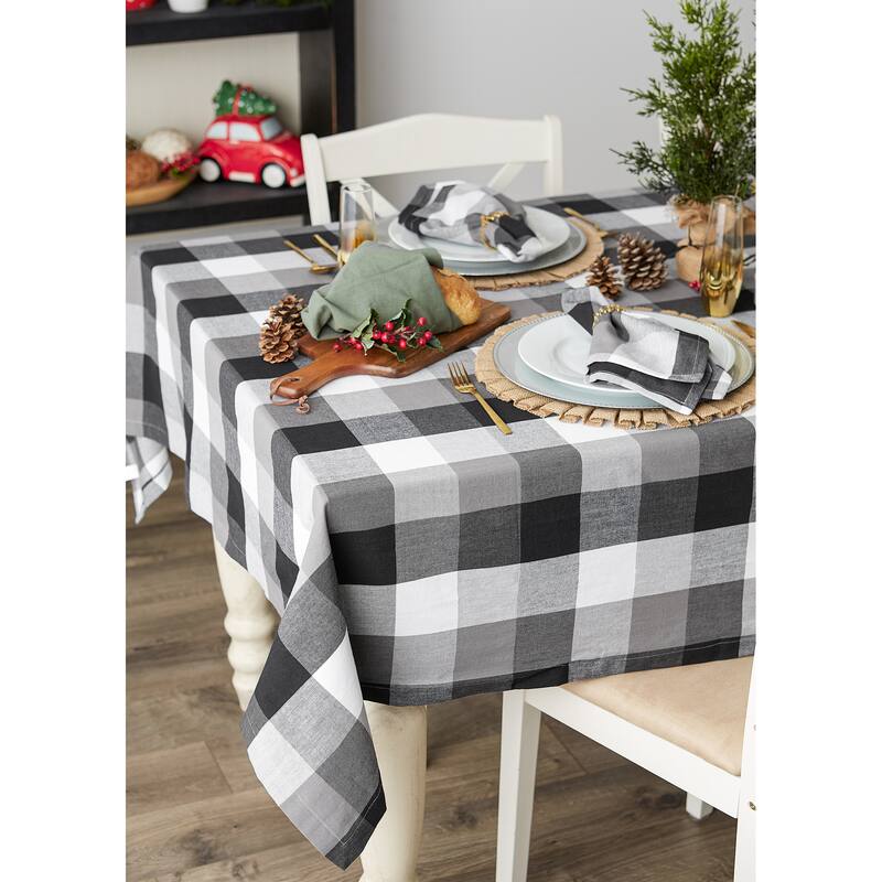 DII Tri Color Check Tablecloth