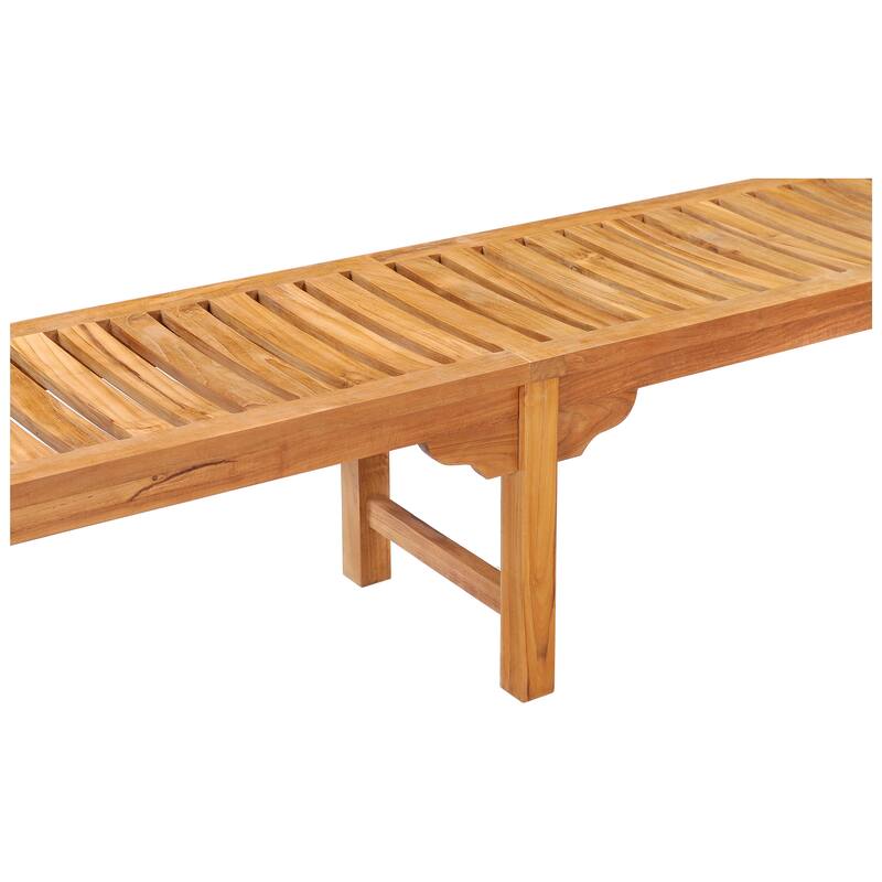 Chic Teak Santa Monica Outdoor Teak Wood Backless Outdoor Bench, 10 foot
