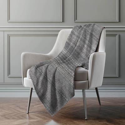 Premium Machine Washable Boho Stripes Sherpa Throw Blanket